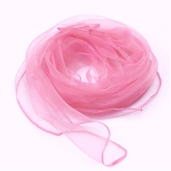 Bubblegum Pink Pinup Nylon chiffon head scarf - Picture 3 of 3